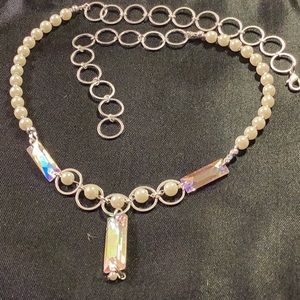 Women’s pearl and crystal necklace